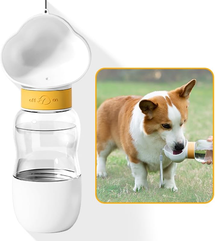 Portable Dog Water Bottle With Food Bowl Small Pet Food Container With Leak-Proof